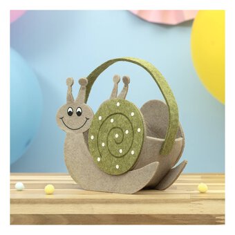 Snail Felt Bucket 15cm