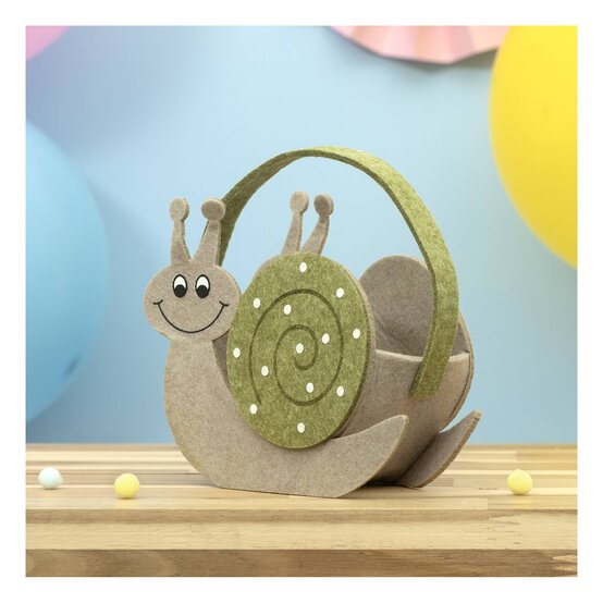 Snail Felt Bucket 15cm image number 1
