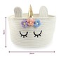 White Unicorn Cotton Rope Basket 30cm x 18cm  image number 4