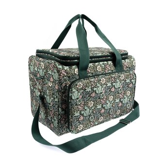 Floral Wood Block Large Craft Project Bag