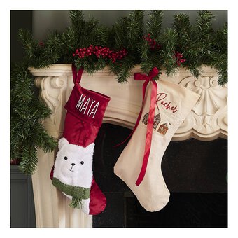 Linen Christmas Stocking 10 Pack Bundle