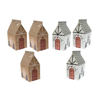 Christmas House Kraft Treat Bags 6 Pack
