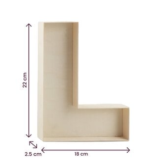 Wooden Fillable Letter L 22cm image number 4