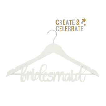 Create & Celebrate Bridesmaid White Wooden Hanger