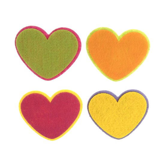 Felt Heart Embellishments 4 Pack image number 1