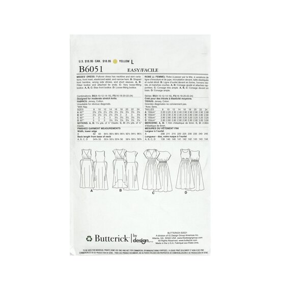 Butterick Women’s Dress Sewing Pattern B6051 (8-16) image number 3