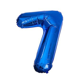 Extra Large Blue Foil Number 7 Balloon