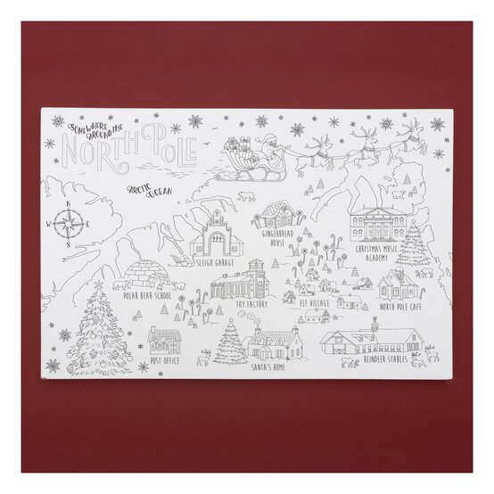 Christmas Map Colour-in Canvas image number 2