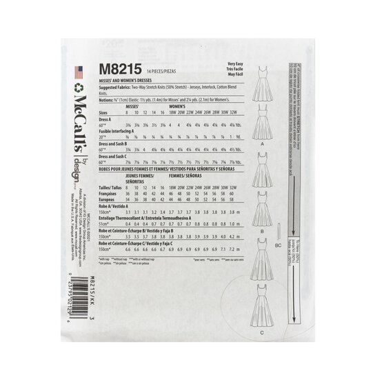 McCall's Women's Dresses  Sewing Pattern M8215 (KK 26W-32W) image number 2
