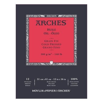 Arches Cold Pressed 300g Oil Paper 31cm x 41cm 12 Sheets