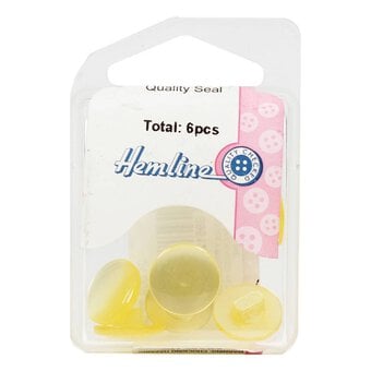 Hemline Yellow Basic Knitwear Button 6 Pack