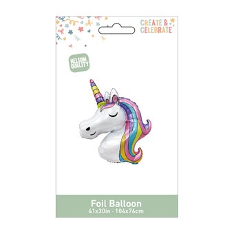 Create & Celebrate Large Unicorn Head Foil Balloon