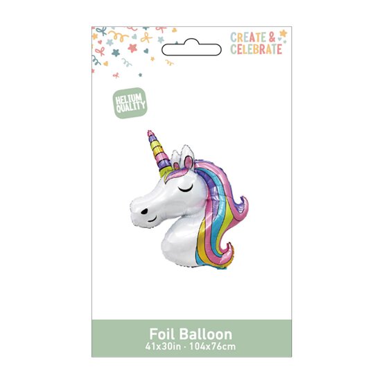 Create & Celebrate Large Unicorn Head Foil Balloon image number 2