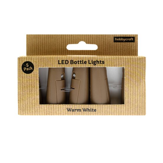 Warm White LED Bottle Lights 5 Pack image number 1