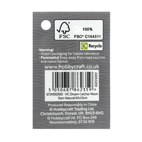 Wooden Moon and Stars Dreamcatcher image number 5