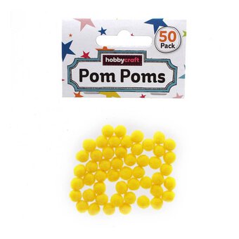 Yellow Pom Poms 7mm 50 Pack image number 2