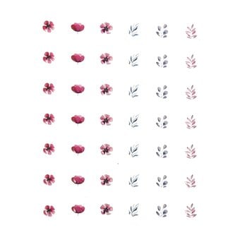 Adhesive Watercolour Floral Gems 42 Pack
