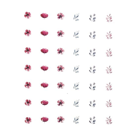 Adhesive Watercolour Floral Gems 42 Pack image number 1