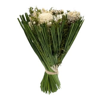 White Natural Dried Bouquet 25cm 