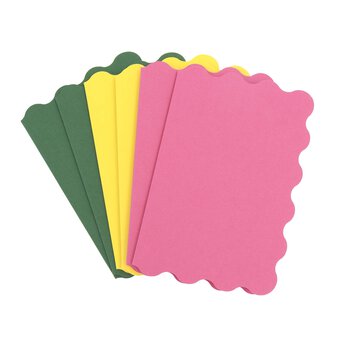 Scalloped Edge Bright Cards A6 6 Pack 