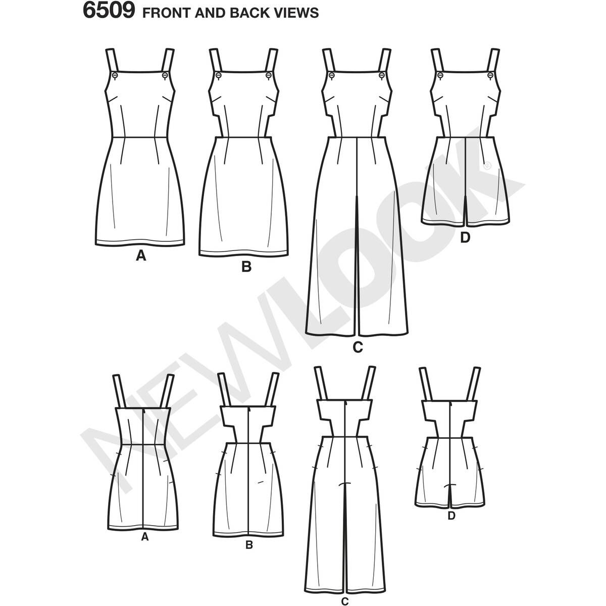 New Look Jumpsuit and Dress Sewing Pattern 6509 (618) Hobbycraft