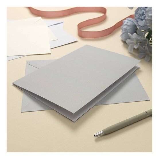 Neutral Hammered Cards and Envelopes 5 x 7 Inches 12 Pack  image number 2