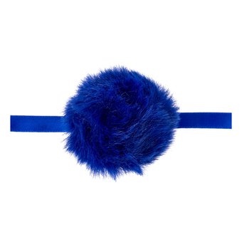 Blue Faux Fur Pom Pom 6cm 