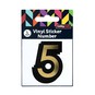 Black and Gold Vinyl Number 5 Sticker 5cm image number 5