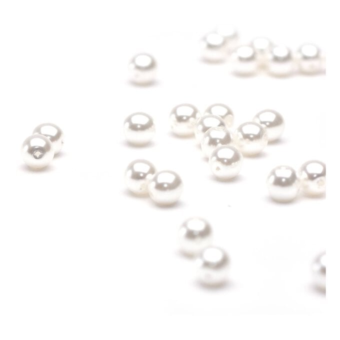 Beads Unlimited White Glass Pearl Beads 4mm 100 Pack image number 1