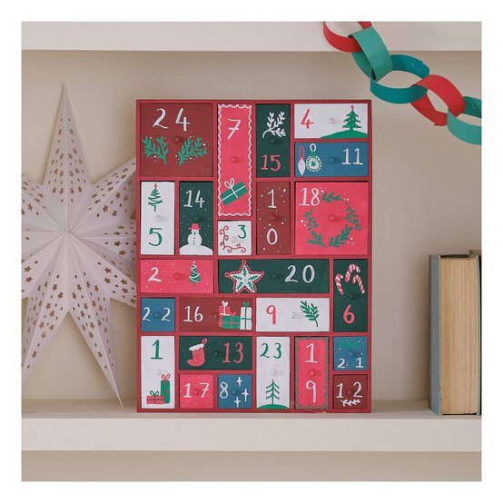 Mixed Wooden Advent Calendar Drawers image number 5