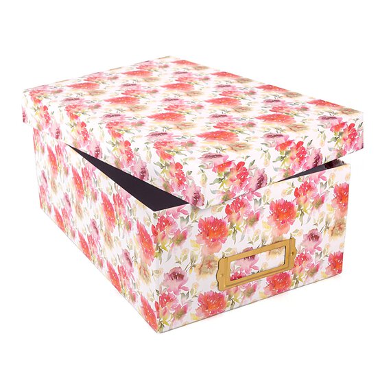 Pink Watercolour Storage Box 11cm x 20cm x 29cm image number 2