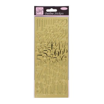 Anita's Mixed Gold Number Outline Stickers