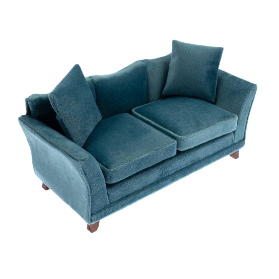Doll&rsquo;s House Teal Modern Sofa image number 1