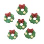 Christmas Wreath Resin Decorations 6 Pack image number 1
