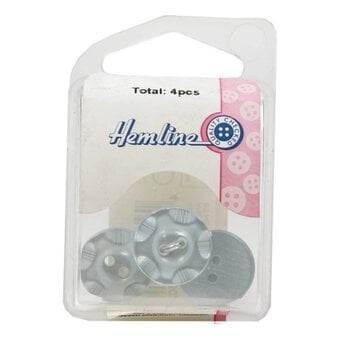 Hemline  Baby Blue Basic Scalloped Edge Button 4 Pack