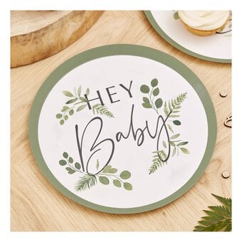 Ginger Ray Hey Baby Paper Plates 8 Pack image number 2