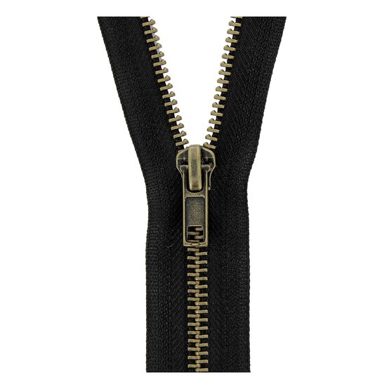 Milward Black Brass Trouser Zip 18cm image number 1