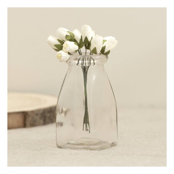 Mini Cream Rose Wired Floral Picks 10 Pack