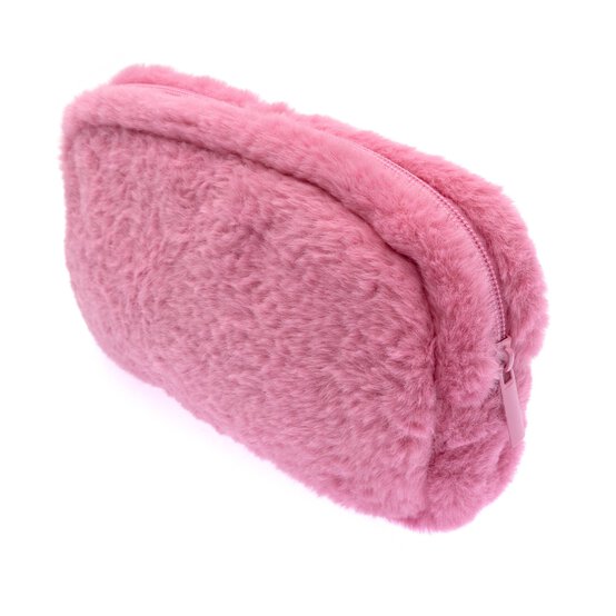 Reversible Pink and Purple Furry Pencil Case image number 3