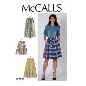 McCall&rsquo;s Women&rsquo;s Skirt Sewing Pattern M7981 (L-XL)