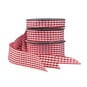 Red Gingham Ribbon 9mm x 5m image number 3