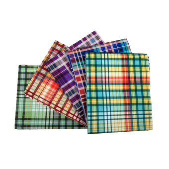 Check Madras Cotton Fat Quarters 5 Pack