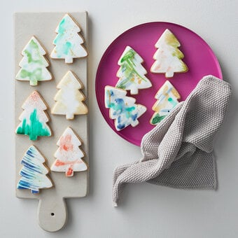 How to Bake Modern Watercolour Tree Biscuits