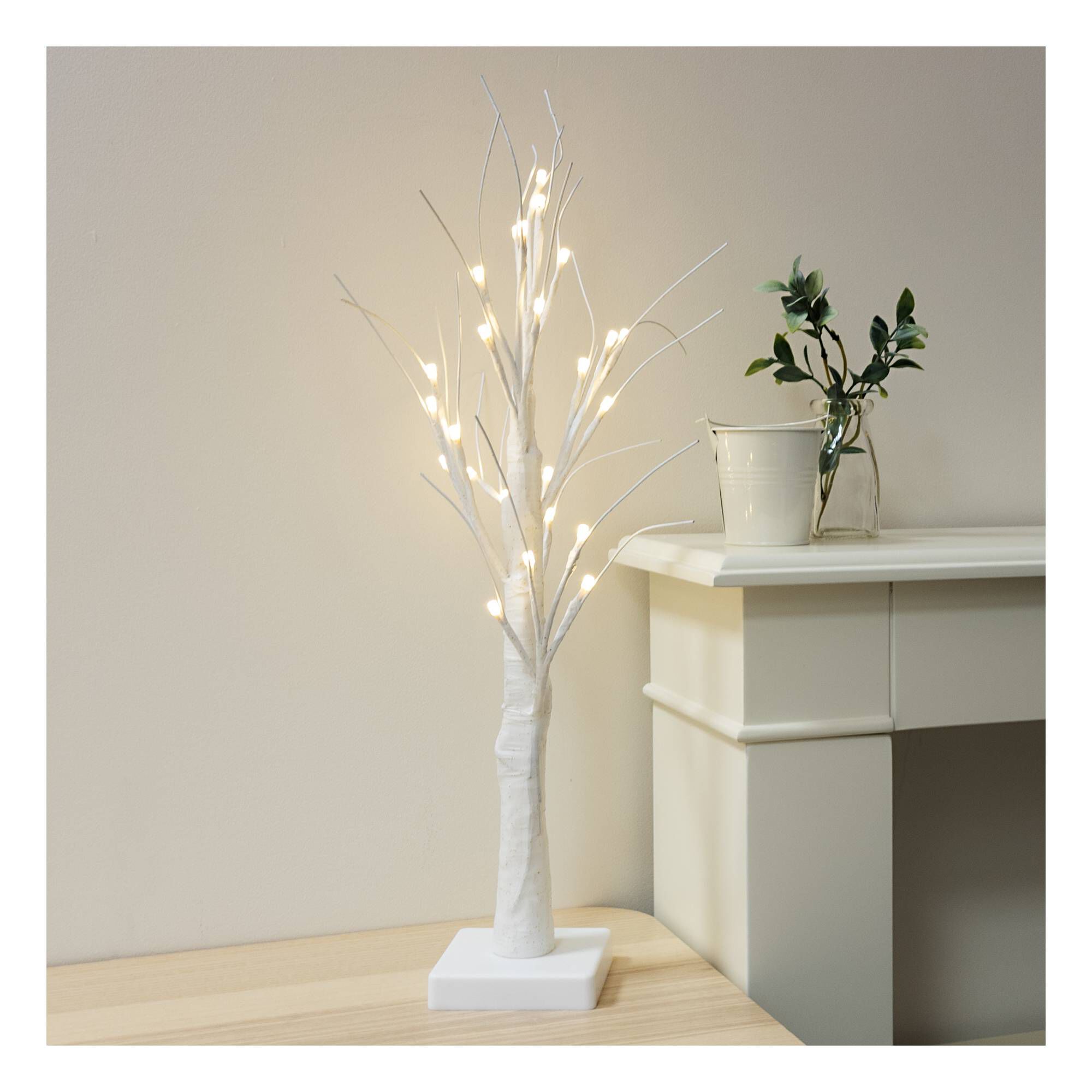 White Lighted Twig Trees
