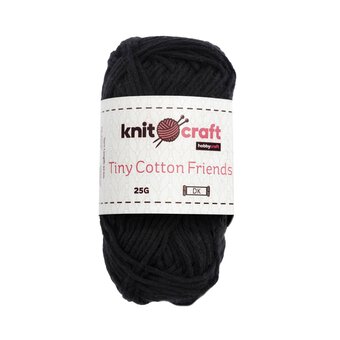 Knitcraft Black Tiny Cotton Friends Yarn 25g