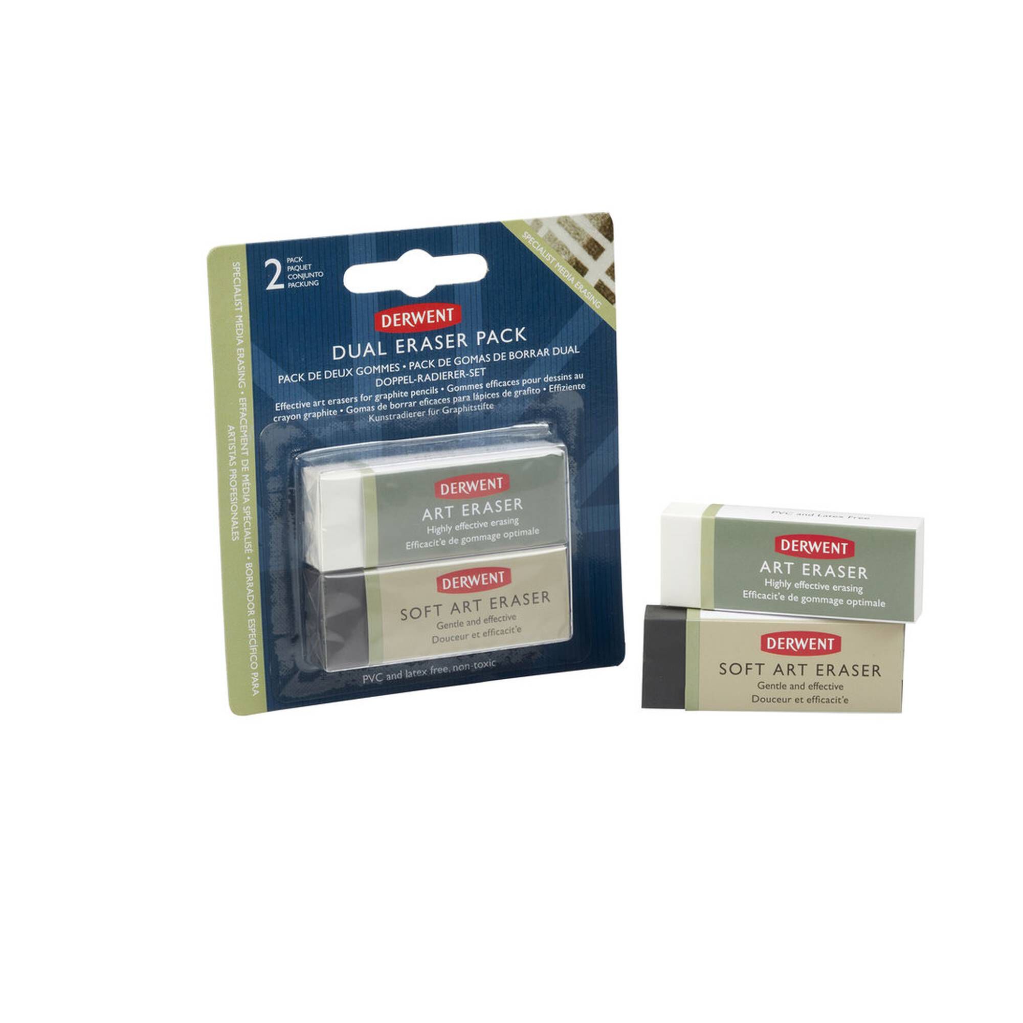 Derwent Shaped Erasers 2 Pack Hobbycraft