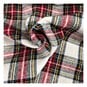 White Brushed Tartan Fabric by the Metre image number 1
