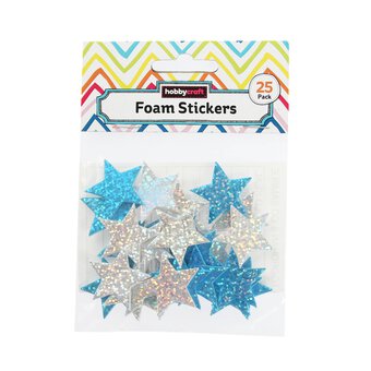 Holographic Star Foam Stickers 25 Pack image number 3