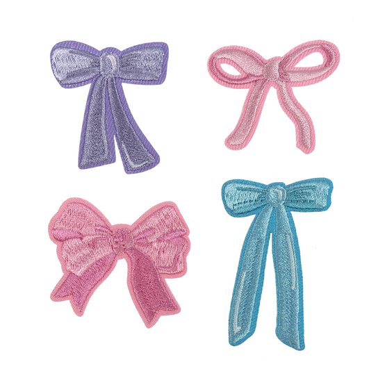 Bow Iron-On Patches 4 Pack image number 1