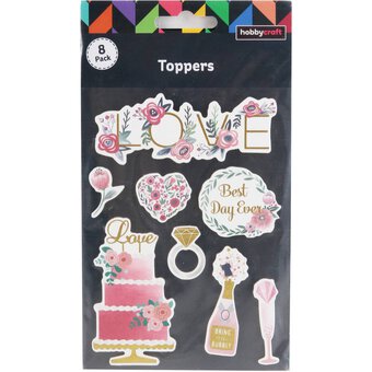 Wedding Love Chipboard Stickers 8 Pack